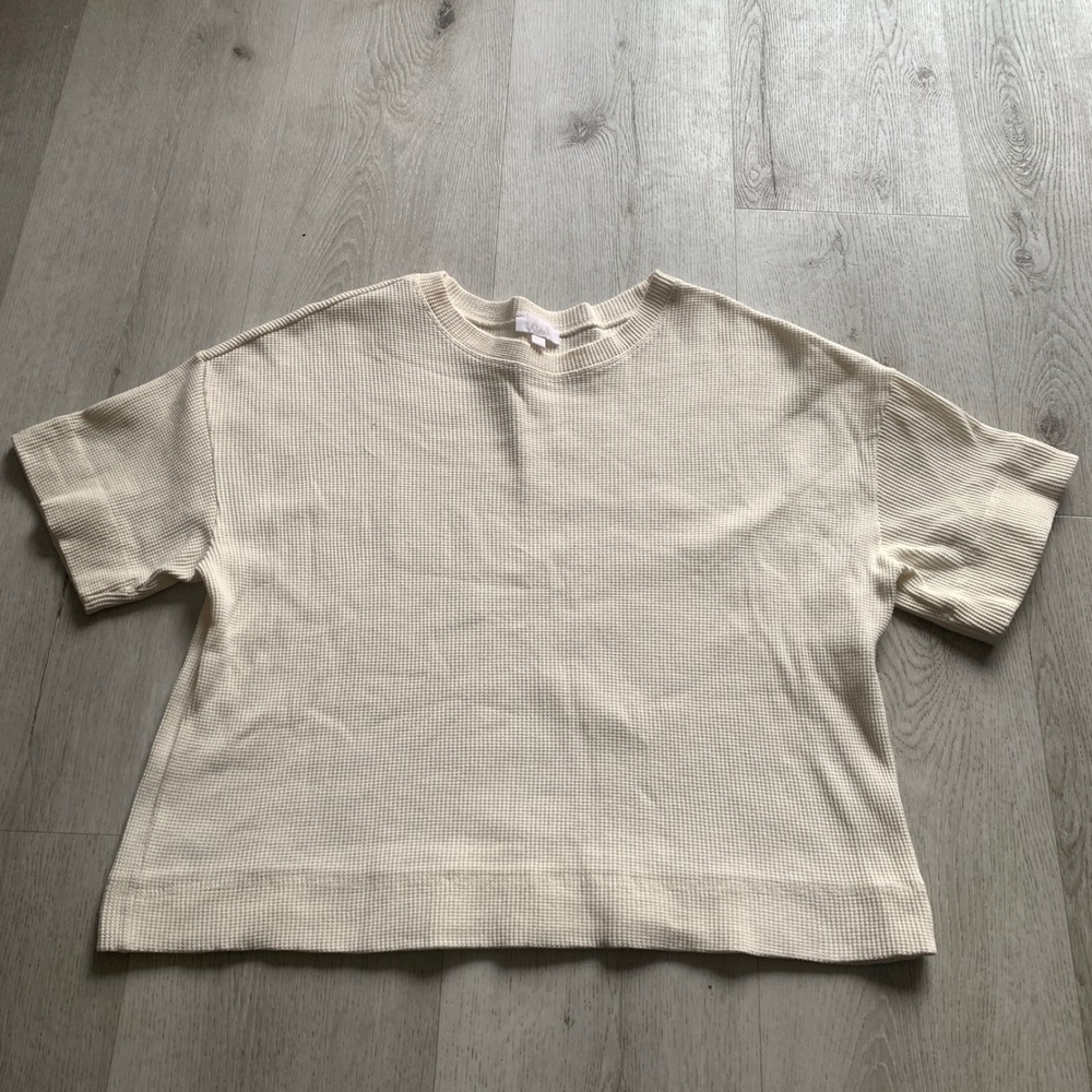 Le' AL.X Womens Knit Crew Neck‎ Drop Short Cuff Sleeve Coordinating Tee
